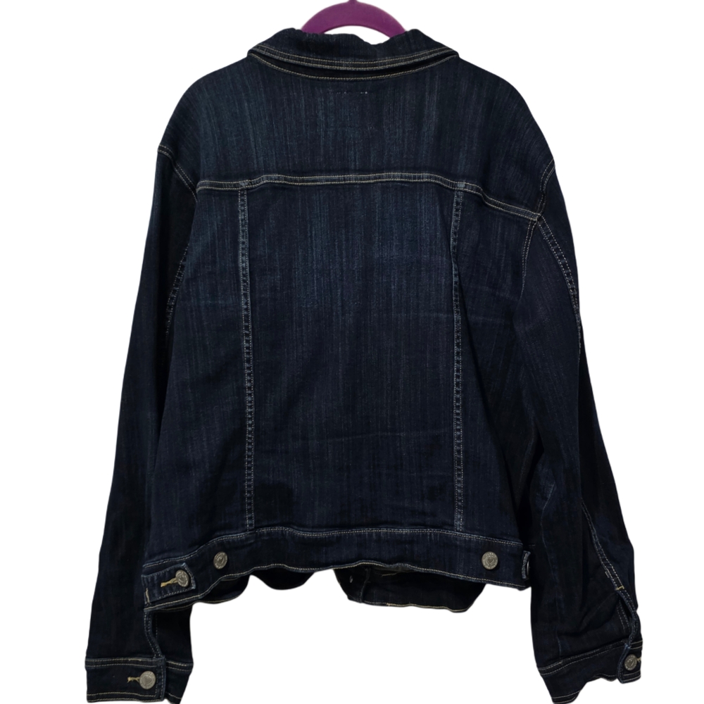 Torrid Denim Trucker Jacket - Dark Wash - Picture 8 of 9